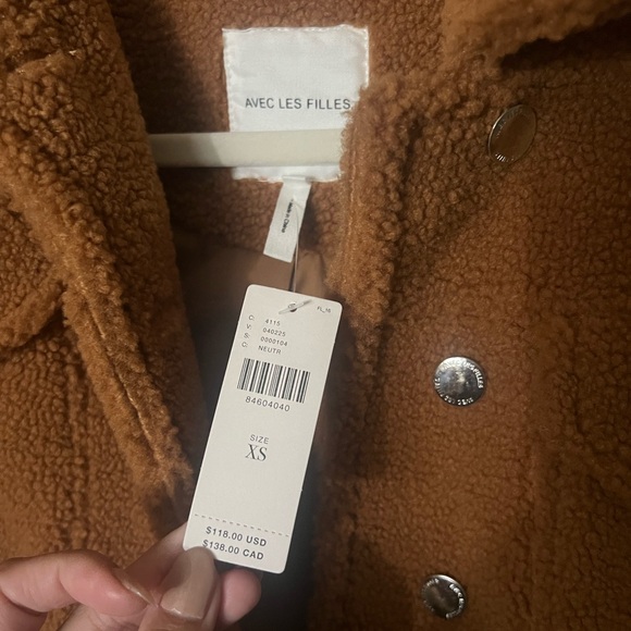 Avec Les Filles Sherpa Trucker Jacket ANTHROPOLOGIE XS - Picture 5 of 6